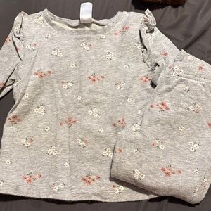 Floral Gray Kids Shirt & Top Set